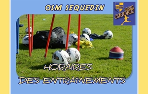 HORAIRES DES ENTRAÎNEMENTS 