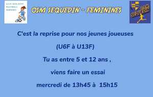 Reprise pour les U6F / U13F