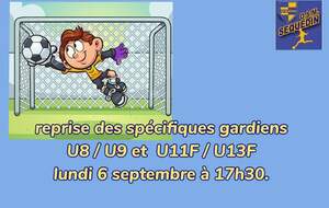 SPÉCIFIQUE  GARDIENS U8/U9 et U11F/U13F